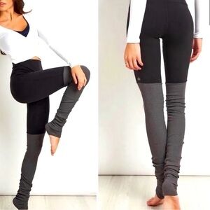 ALO YOGA Airlift Goddess Leggings. Black + Grey.